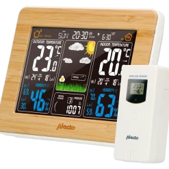 Alecto WS-150 vejrstation med trådløs sensor bambus