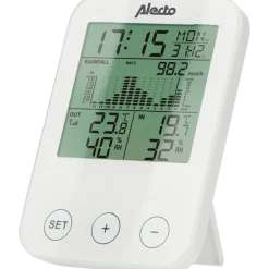 Alecto WS-1200 vejrstation med tråløs regn- og fugtighedsmåler hvid