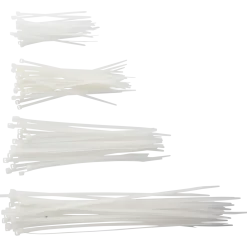 Ass. kabelstrips naturel 100 stk