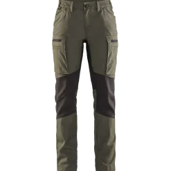 Blåklæder dame service bukser med stretch army grøn/sort str. C42