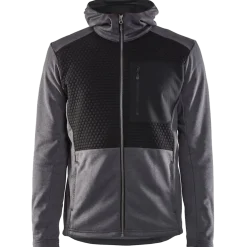 Blåklæder hættetrøje Full Zip sortmeleret str. 2XL