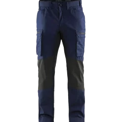 Blåklæder service bukser med stretch marineblå/sort str. D96