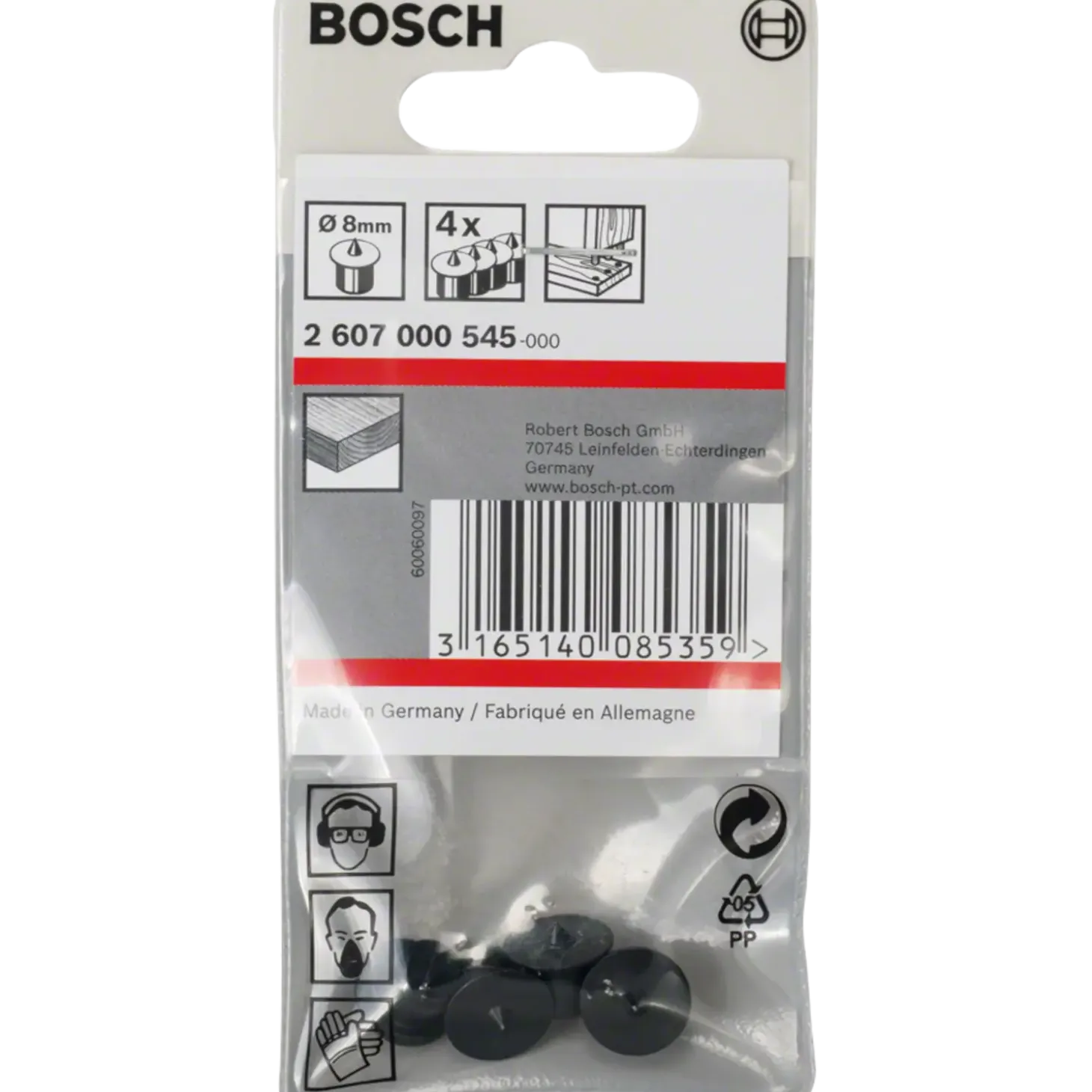 Bosch Dyvelsættersæt med 4 dele, 8 mm