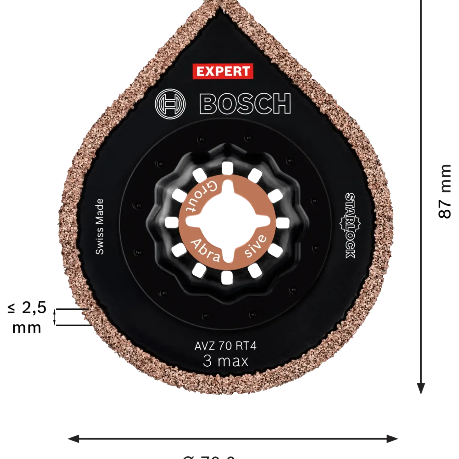 Bosch Expert 3 max AVZ70RT4 Starlock+ fræseplade til multicutter