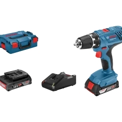 Bosch GSR 18V-21 bore/skruemaskine 2x2,0 Ah akku i L-BOXX