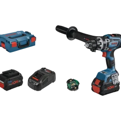 Bosch GSR 18V-150 C bore-/skruemaskine 2X8 Ah batteri, lader og L-BOXX