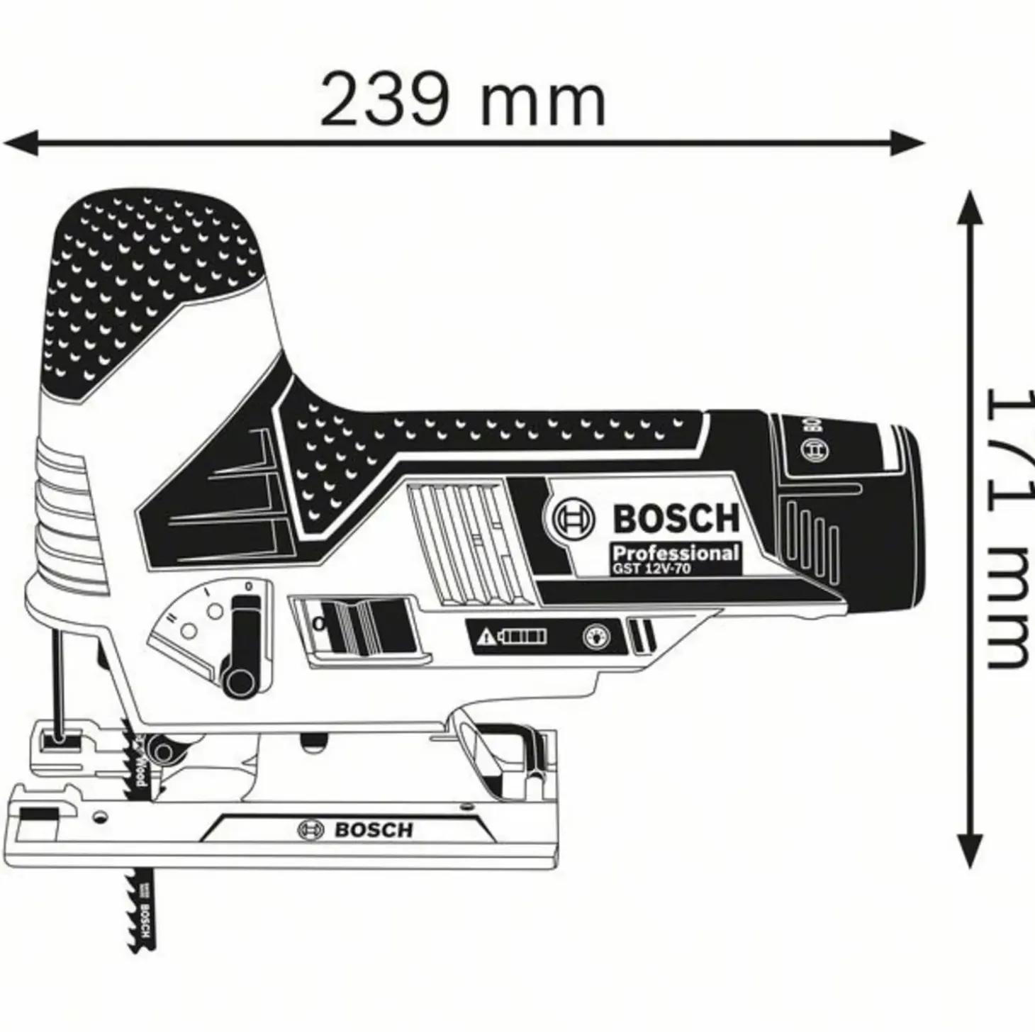 Bosch GST 12V-70 stiksav solo