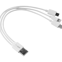 Bycph Kabel - USB til 3-i-1 USB-C/Micro-USB/Lightning, 0,2 m