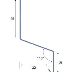 Bygtjek facadeprofil sort 25x20x45x1000 mm