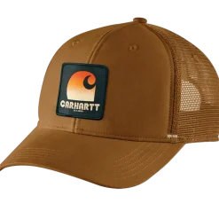 Carhartt canvas mesh back C patch kasket brun onesize