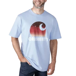 Carhartt heavy S/S C graphic t-shirt blå str. XL