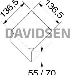 5 cm koks hjertingsten 2/3 sten 14x14x5 cm 51 stk/m²