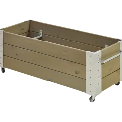 Cubic Blomsterkasse med hjul 120x50x45 cm gråbrun