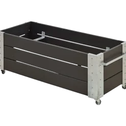 Cubic Blomsterkasse med hjul 120x50x45 cm sort
