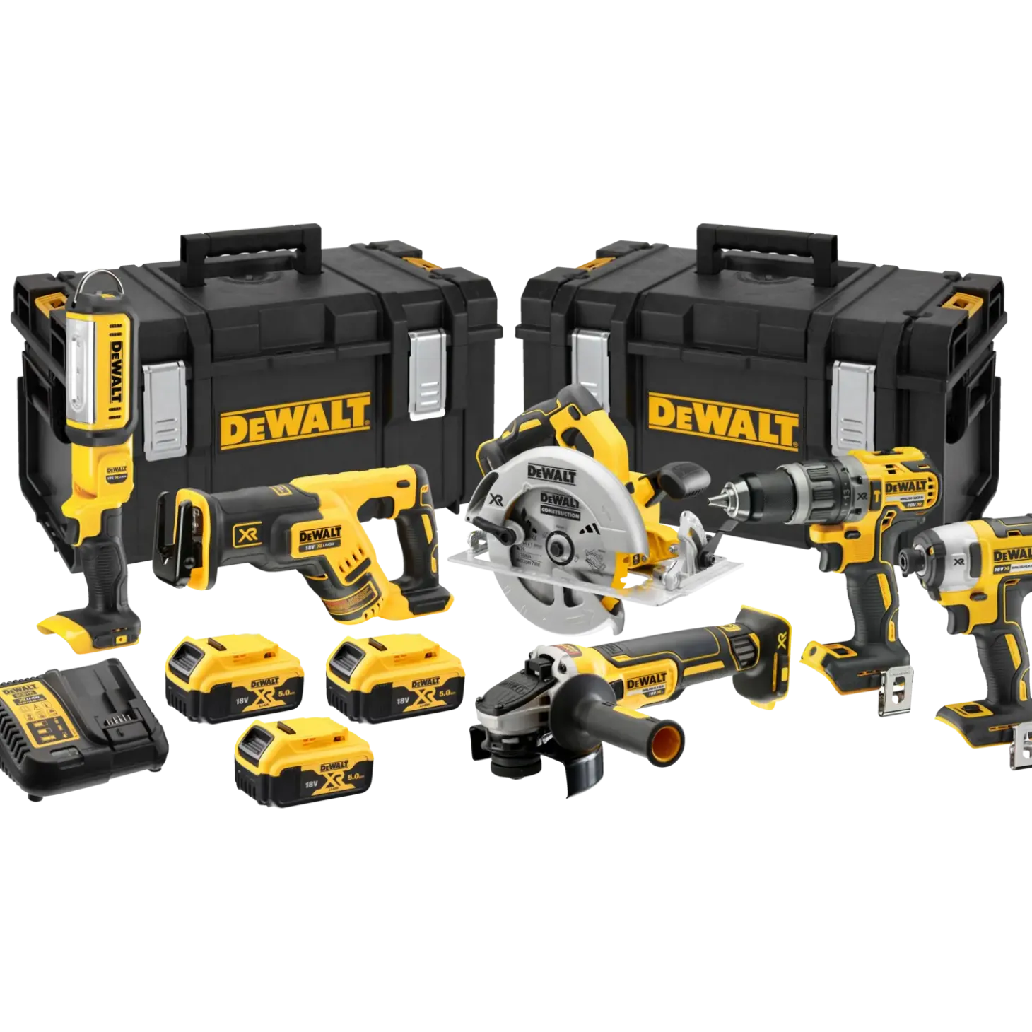DeWALT DCK623P3-QW 6 pak elværktøj med 3x5.0 Ah batterier