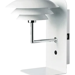 Dyberg Larsen DL20 væglampe H 28 cm  m/hylde og USB stik hvid