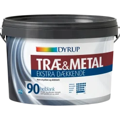 Dyrup træ og metalmaling ekstra dækkende 90 hvid 0,75 L