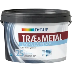 Dyrup træ og metalmaling ekstra dækkende 25 hvid S0502Y 0,75 L