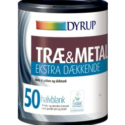 Dyrup træ og metalmaling ekstra dækkende 50 ral 9010 0,75 L