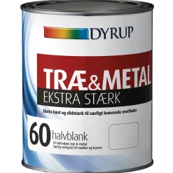 Dyrup træ og metalmaling ekstra stærk 60 hvid 1 L