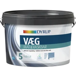 Dyrup vægmaling mat og vaskbar 5 hvid 9 L
