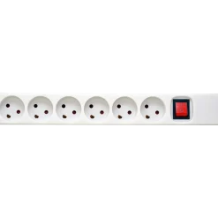 E-Line stikdåse 6-vejs m/jord og afbryder
