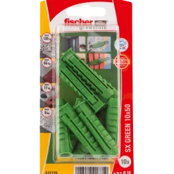 Fischer SX Green dyvel m/krave 10x50 mm 45 stk