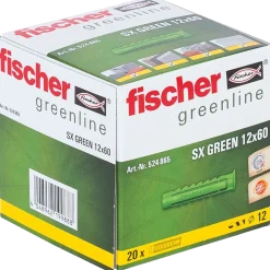 Fischer SX Green dyvel m/krave 12x60 mm 20 stk