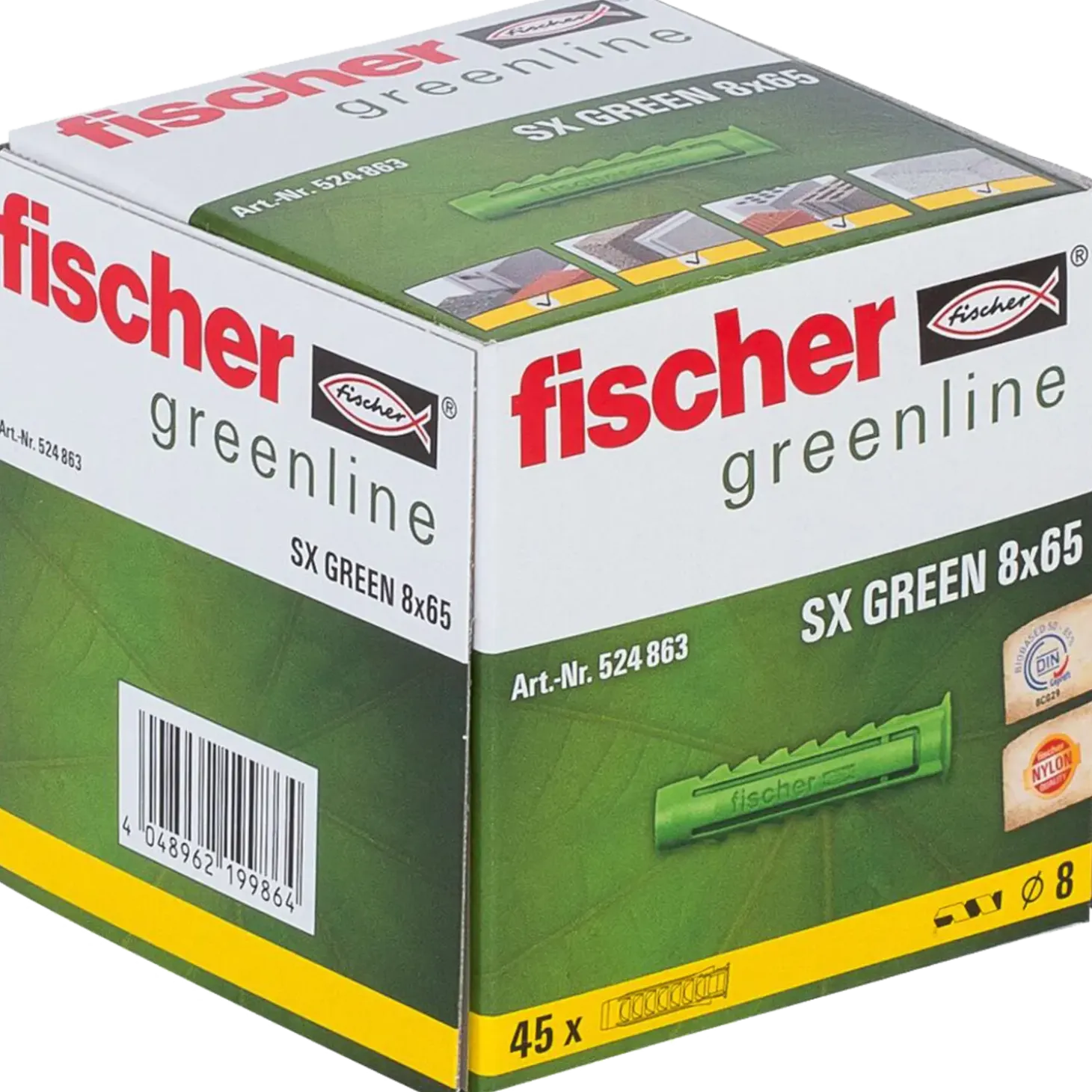 Fischer SX Green dyvel m/krave 8x65 mm 45 stk