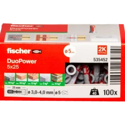 Fischer universaldybel duopower 5x25 DIY 100 stk