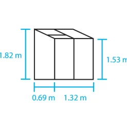 Halls Altan 2 vægdrivhus med delt glas 0,91 m²