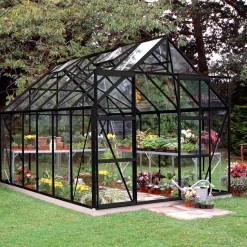 Halls Magnum 128 drivhus med hærdet glas, inkl. sokkel 9,9 m² flere farver