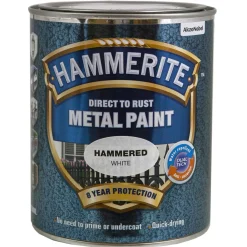 Hammerite effekt metalmaling hvid 250 ml