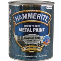 Hammerite effekt metalmaling sølvgrå 250 ml