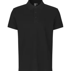 ID 0525 Stretch poloshirt sort str. 2XL