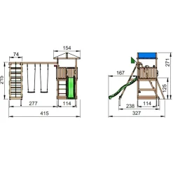 Jungle Gym Hut legetårn m/climbmodul
