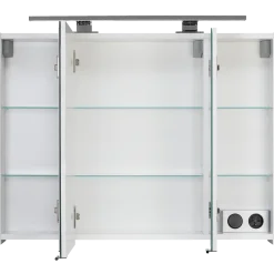 Mikelo Reno spejlskab 80x60x15 cm hvid højglans