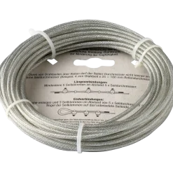 NKT stålwire 1,5/3 mm x 10 m elforz. PVC belagt
