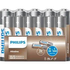 Philips AA+AAA batterier 16 stk