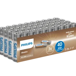 Philips Alkaline LR03/AAA batteri 40 stk.