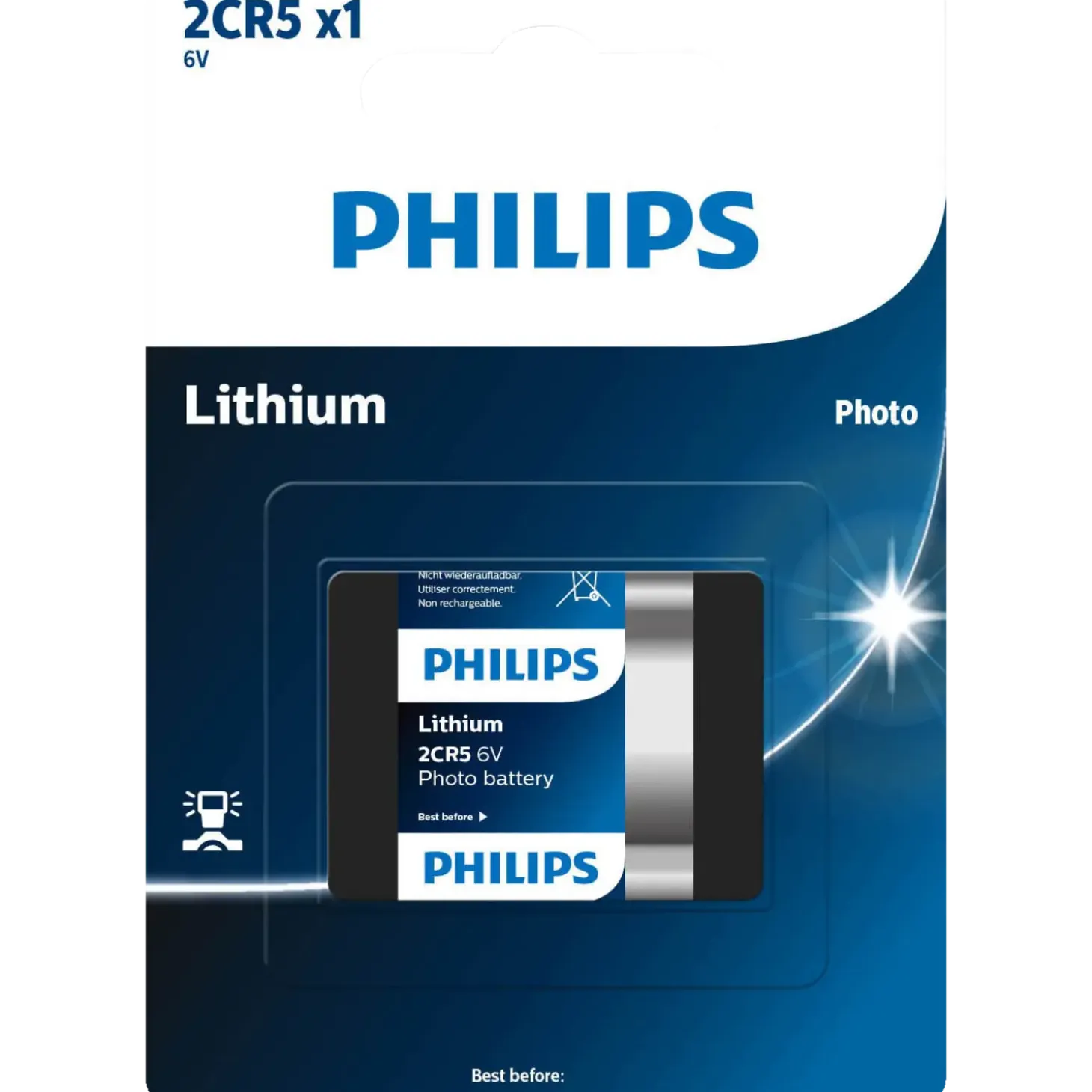 Philips 2CR-5 6 volt lithium batteri