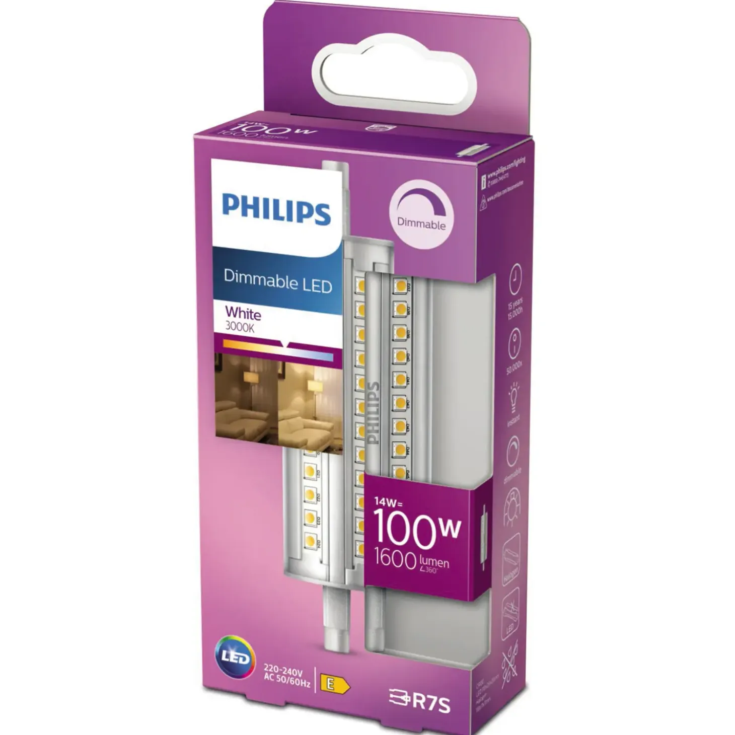 Philips LED rør 118 mm 100W dæmpbar hvid
