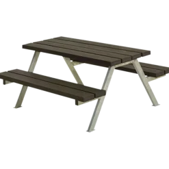 PLUS Alpha Junior Bord/Bænkesæt 118 cm RePlast Sort