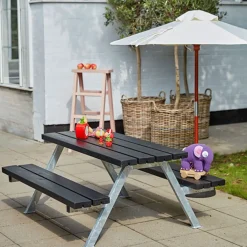 Plus Alpha Junior Bord/Bænkesæt 118 cm sort