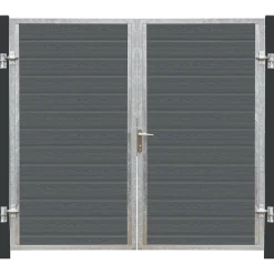 Plus Artura dobbeltlåge m/stålstolpe højrehængt 197x135 cm gråsort
