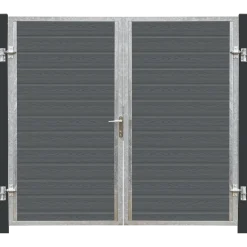 Plus Artura dobbeltlåge m/stålstolpe venstrehængt 197x135 cm gråsort