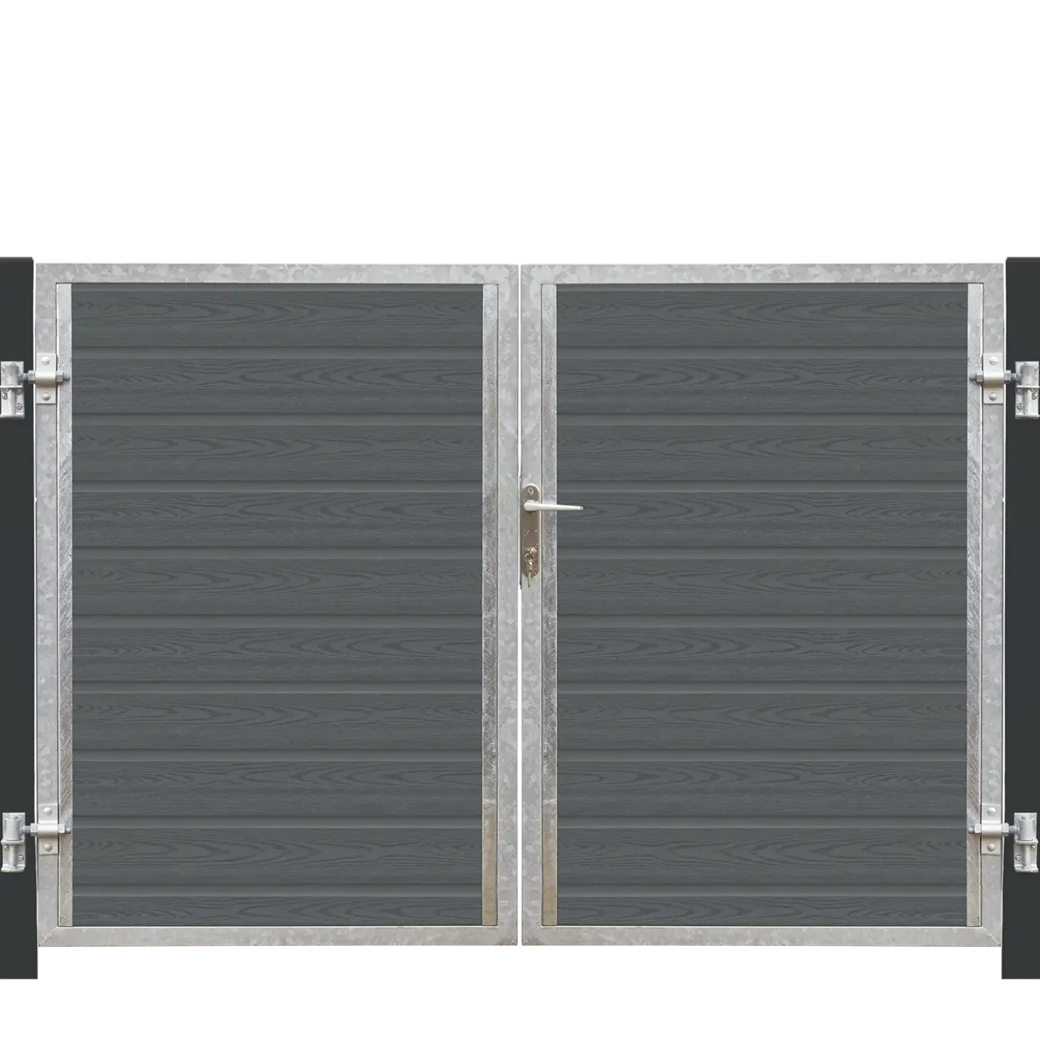 Plus Artura dobbeltlåge m/stålstolpe venstrehængt 197x135 cm gråsort