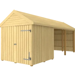 Plus Classic Multi Havehus 14,5 m²  3 moduler m/enkeltdør og åben front
