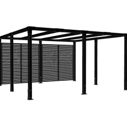 Plus Cubic Pergola 3 moduler med tokyo hegn sort