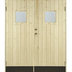 Plus dobbeltudhusdør panel med vindue inkl. karm HU 151,2x187,8 cm